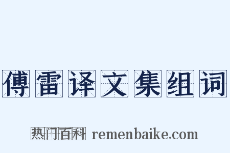 傅雷译文集组词是什么意思的图片